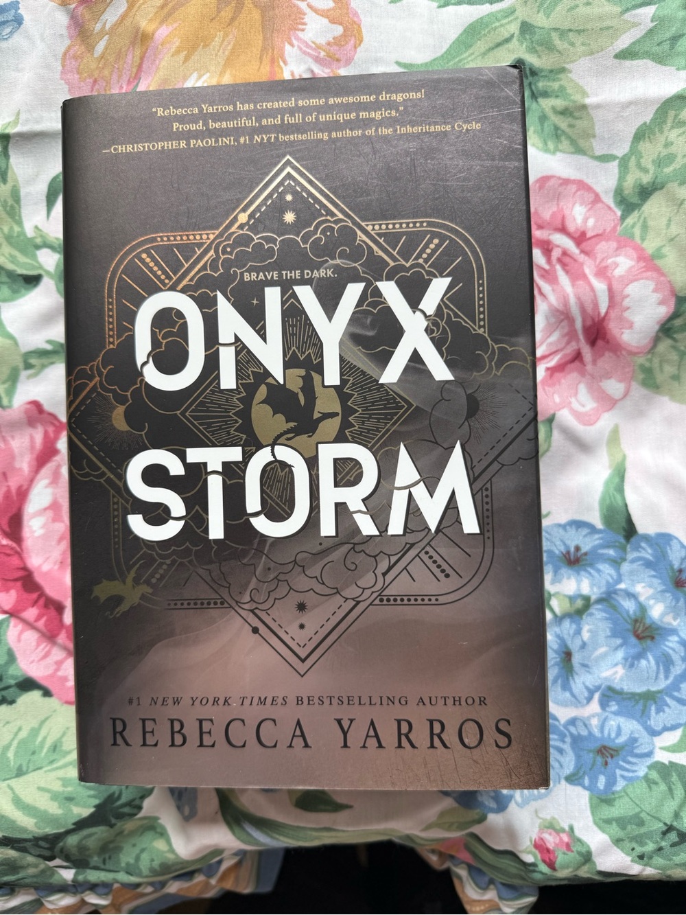 Onyx Storm by Rebecca Yarros - Dark Brown & Gold Hardcover